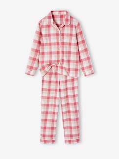 Gepersonaliseerde pyjama met ruitjes van flanel voor meisjes  - vertbaudet enfant