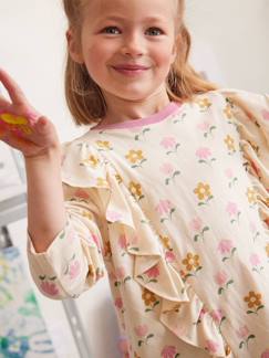 T-shirt met ruches en lange mouwen meisjes  - vertbaudet enfant