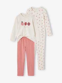 Meisje-Pyjama, surpyjama-Set van 2 lange pyjama's meisjes
