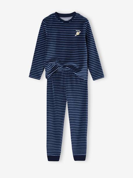 Set van 2 'ruimte' fluwelen pyjama's voor jongens marineblauw - vertbaudet enfant 