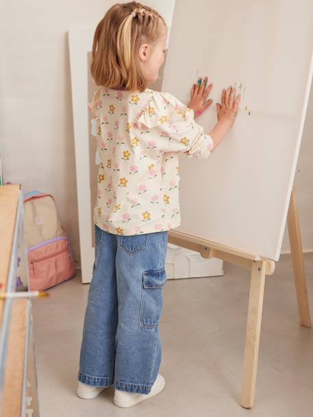 T-shirt met ruches en lange mouwen meisjes vanille - vertbaudet enfant 