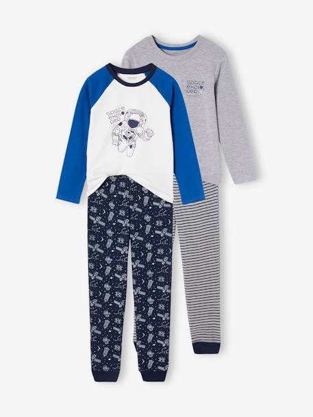 Set van 2 pyjama's 'space explorer' voor jongens felblauw - vertbaudet enfant 