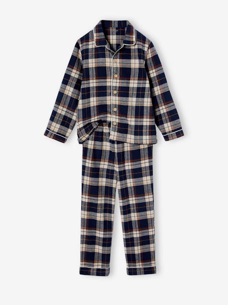 Pyjama dino flanel ruitjes jongens 6392 - vertbaudet enfant 