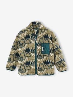 -Ritssweater jongens van camouflagefleece