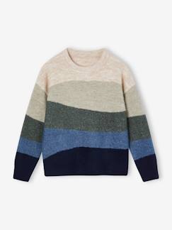 Jongens-Trui, vest, sweater-Colourblock trui van schuimsteek jongens