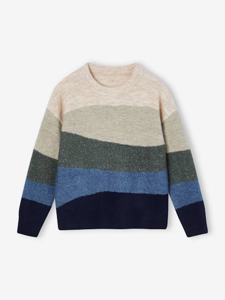 Colourblock trui van schuimsteek jongens blauw - vertbaudet enfant 