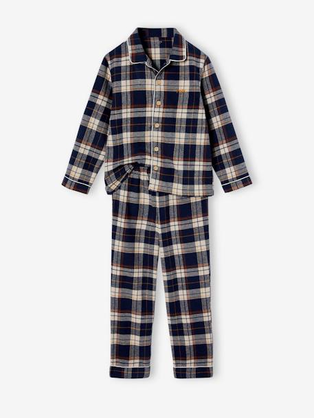 Pyjama dino flanel ruitjes jongens 6392 - vertbaudet enfant 