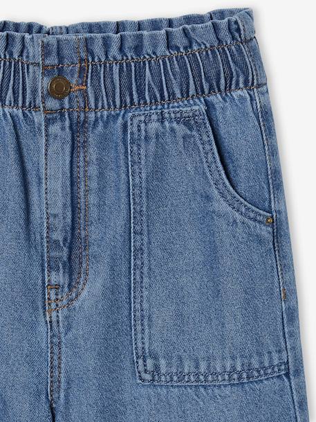 Wijdere timmermansjeans meisjes lichtblauw+middenblauw - vertbaudet enfant 