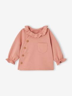 Baby-Trui, vest, sweater-Sweater-Aanpasbare sweater met geborduurde kraag voor babymeisjes