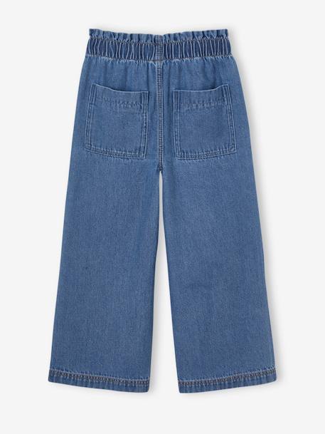 Wijdere timmermansjeans meisjes lichtblauw+middenblauw - vertbaudet enfant 