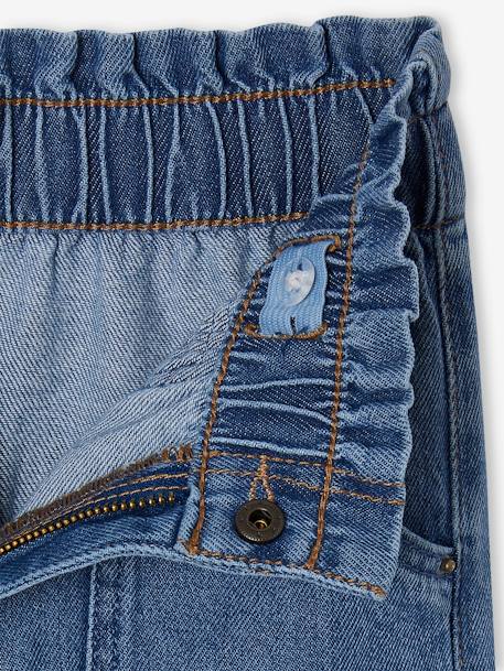 Wijdere timmermansjeans meisjes lichtblauw+middenblauw - vertbaudet enfant 