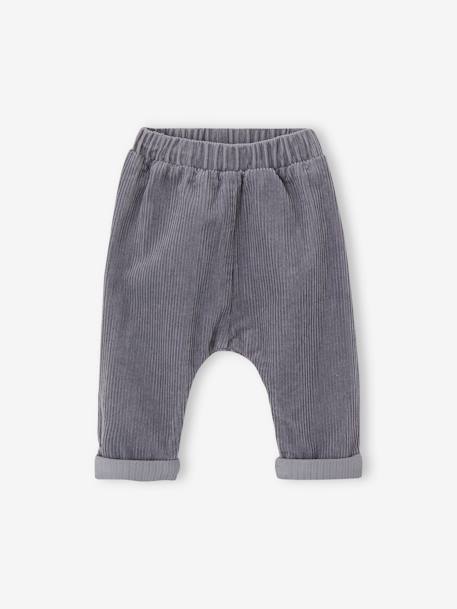 Ribfluwelen babybroek leiblauw - vertbaudet enfant 