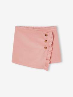 Meisje-Short-rokje van ribfluweel met wikkeleffect