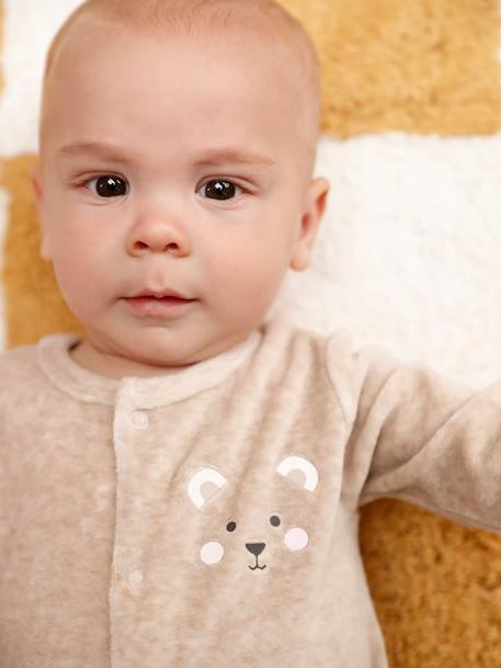 Fluwelen koala slaappakje baby gemêleerd beige+gemêleerd grijs - vertbaudet enfant 