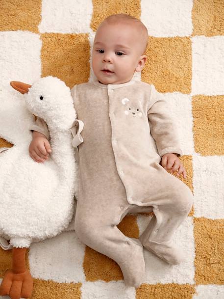 Fluwelen koala slaappakje baby gemêleerd beige+gemêleerd grijs - vertbaudet enfant 