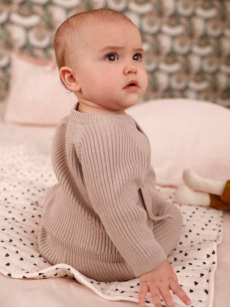 Brassière vest van tricot voor baby's beige - vertbaudet enfant 