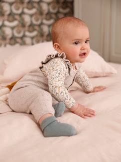 Baby-Salopette, jumpsuit-Tuinbroek van tricot baby's met schouderbandje en ruches