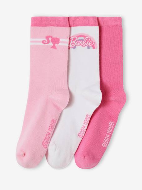 Set van 3 paar sokken Barbie® veel roze - vertbaudet enfant 