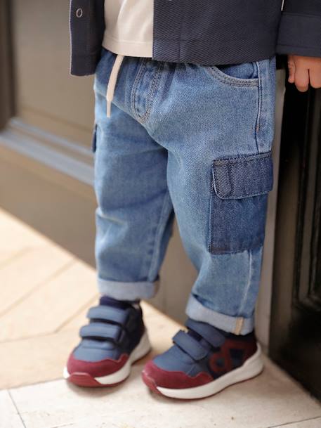 Sneakers met klittenband voor jongens veel blauw - vertbaudet enfant 