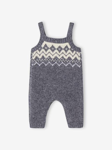 Salopette van jacquard tricot jongensbaby leiblauw - vertbaudet enfant 