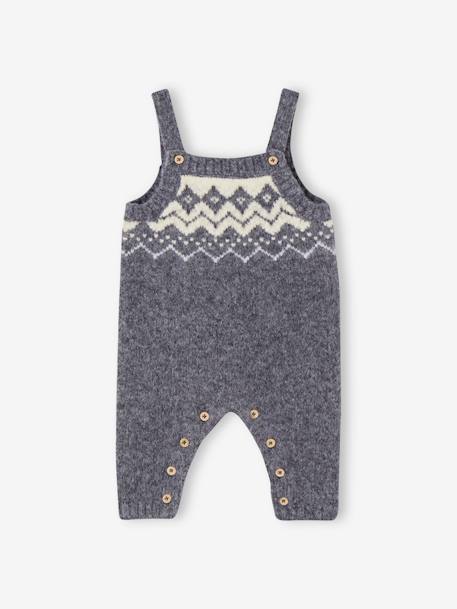 Salopette van jacquard tricot jongensbaby leiblauw - vertbaudet enfant 