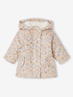 Baby-Regenjas met capuchon voor babymeisjes met bloemenprint en voering