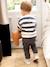 Set gestreepte sweater + battlebroek babyjongen leiblauw - vertbaudet enfant 