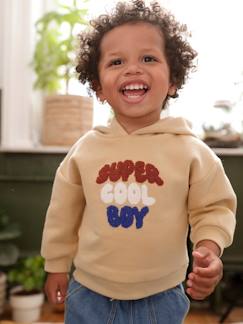 -Sweatshirt met capuchon en tekst in lusjes jongensbaby