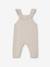 Tuinbroek van tricot baby's met schouderbandje en ruches gemêleerd beige - vertbaudet enfant 