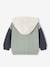 Sweater met capuchon met rits, colorblock, van fleece baby saliegroen - vertbaudet enfant 