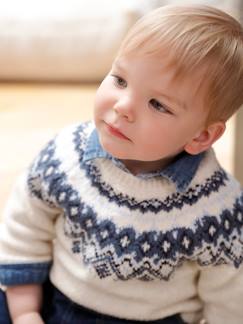 Baby-Trui, vest, sweater-Trui-Jacquard trui voor babyjongens in luchtig en zacht tricot