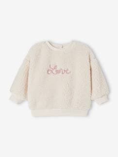 Baby-Trui, vest, sweater-Sherpa sweatshirt met geborduurd opschrift 'amour' voor baby's