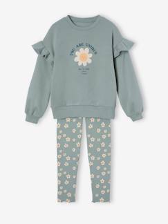 Set voor meisjes sweater met ruches en legging  - vertbaudet enfant