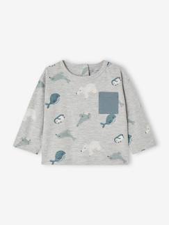 Baby-T-shirt, souspull-T-shirt-Babyshirt met pooldieren en lange mouwen