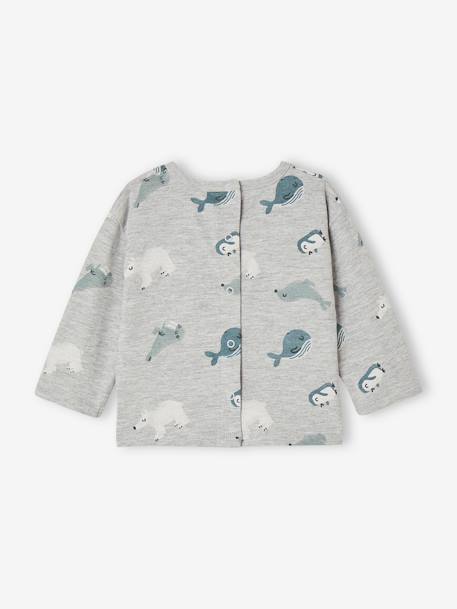 Babyshirt met pooldieren en lange mouwen gemêleerd grijs - vertbaudet enfant 