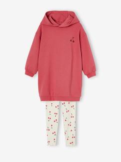 Meisje-Set-Jurk van fleece met capuchon en legging meisjes