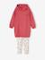 Jurk van fleece met capuchon en legging meisjes rozen - vertbaudet enfant 