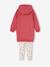 Jurk van fleece met capuchon en legging meisjes rozen - vertbaudet enfant 