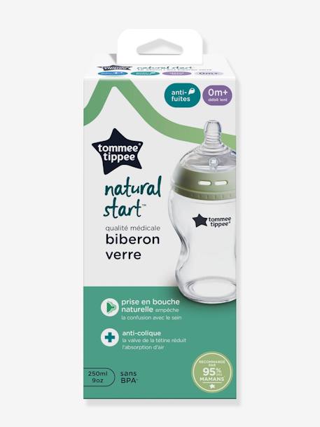 Natural Start anti-koliek glazen zuigfles 250ml TOMMEE TIPPEE doorzichtig - vertbaudet enfant 