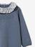 Tricot jurk met kraag van Liberty®-stof baby CYRILLUS blauw - vertbaudet enfant 