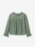 Blouse van gaas met kanten afwerking CYRILLUS ecru+groen - vertbaudet enfant 