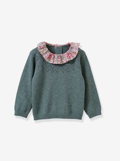 -Mädchen Pullover mit Liberty-Kragen CYRILLUS