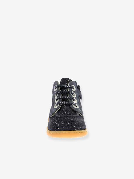 Leren babylaarsjes Kick Iconic KICKERS® zilver - vertbaudet enfant 