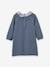 Tricot jurk met kraag van Liberty®-stof baby CYRILLUS blauw - vertbaudet enfant 