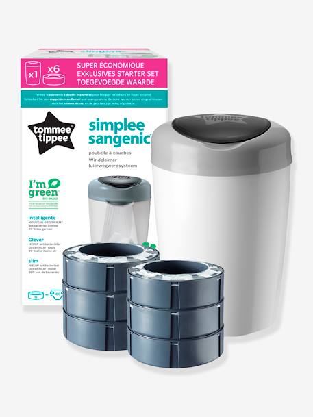 Vuilnisemmer Simplee + 6 navullingen TOMMEE TIPPEE grijs - vertbaudet enfant 