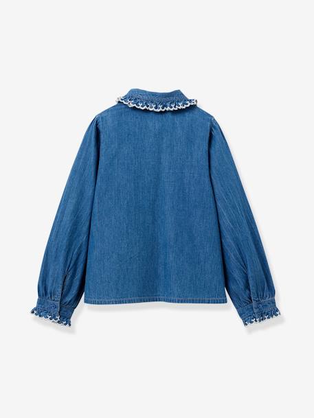 Denim light overhemd voor meisjes CYRILLUS jeansblauw - vertbaudet enfant 