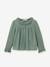 Blouse van gaas met kanten afwerking CYRILLUS ecru+groen - vertbaudet enfant 