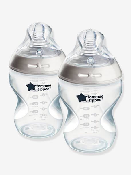 Set van 2 zuigflessen Natural Start 260 ml TOMMEE TIPPEE doorzichtig - vertbaudet enfant 