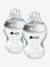 Set van 2 zuigflessen Natural Start 260 ml TOMMEE TIPPEE doorzichtig - vertbaudet enfant 