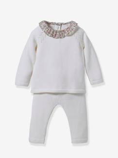 Baby-Gebreide babyset kraag van Libertystof CYRILLUS